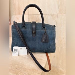 Coach Denim Blue and Black Crossbody Bag